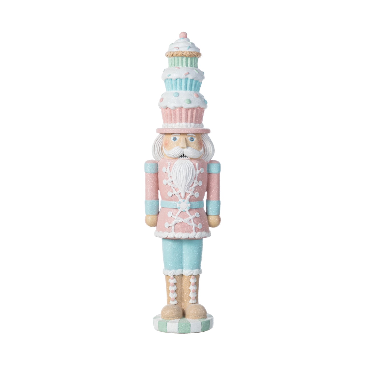 Glitzhome® 18.25" Resin Christmas Cupcake Nutcracker Table Decor